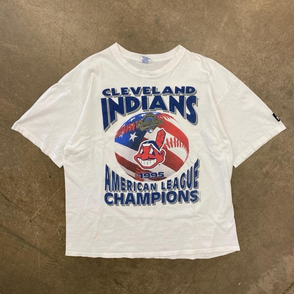 Vintage Cleveland Indians Starter 1995 AL Champions Single Stitch T-Shirt XL